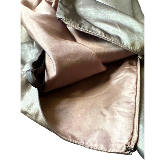 Vintage Metallic  Silk Maxi Skirt With High Shine Finish & A-Line Silhouette Wom - Picture 11 of 16